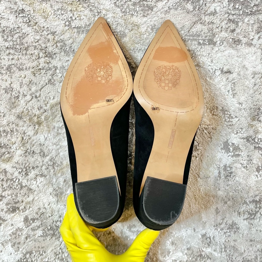 Vince Camuto Black Suede Block Heel Pumps – Size 10M / EU 41.5 - Picture 13 of 13